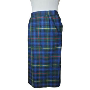 Vintage Pendelton Wool Smith Tartan Plaid Skirt Sz4 Petite Pencil Secretary